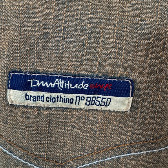 DNM Attitude Denim Jeans Y2K Wide leg Skater Distressed Brown Mens Size 48X33 - Picture 8 of 10